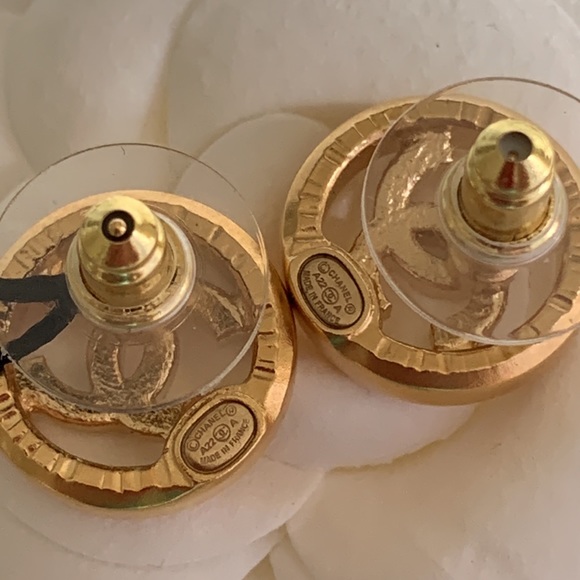 Chanel CC Stud Crystal Earrings - Picture 6 of 10